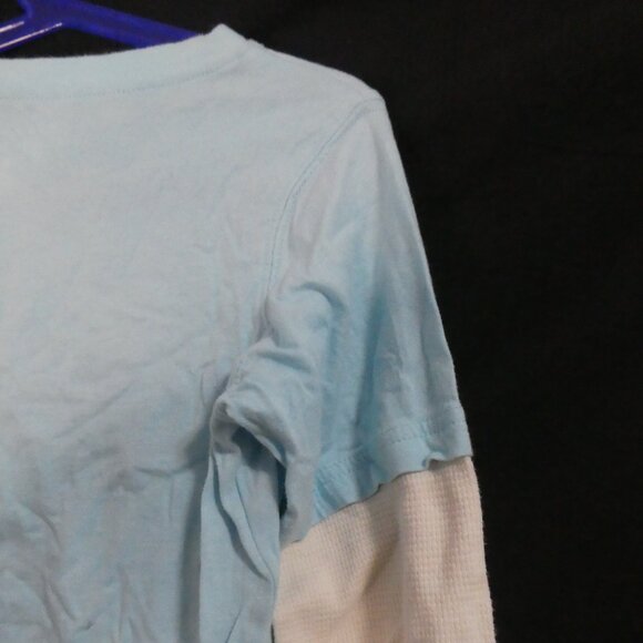 CARTER'S | size 5 | Light Blue Monkey Shirt With Contrasting White Sleeves | EUC - Picture 11 of 16